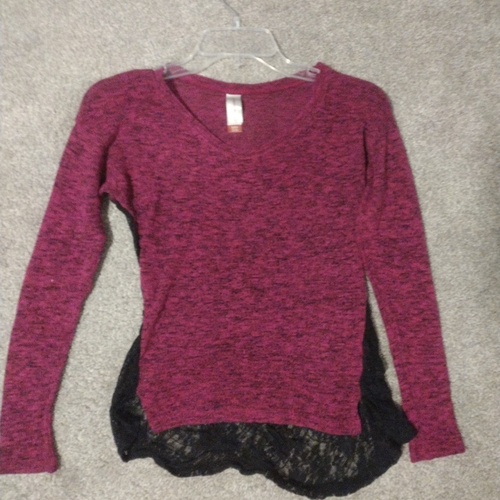 Pink and Black Laced Mesh Back